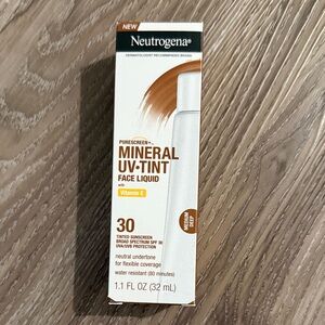 NEVER OPENED — Neutrogena Mineral UV-Tint Face Liquid Medium Deep SPF 30